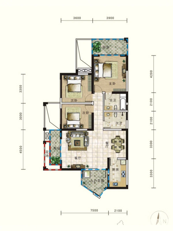2、3号楼标准层A5户型