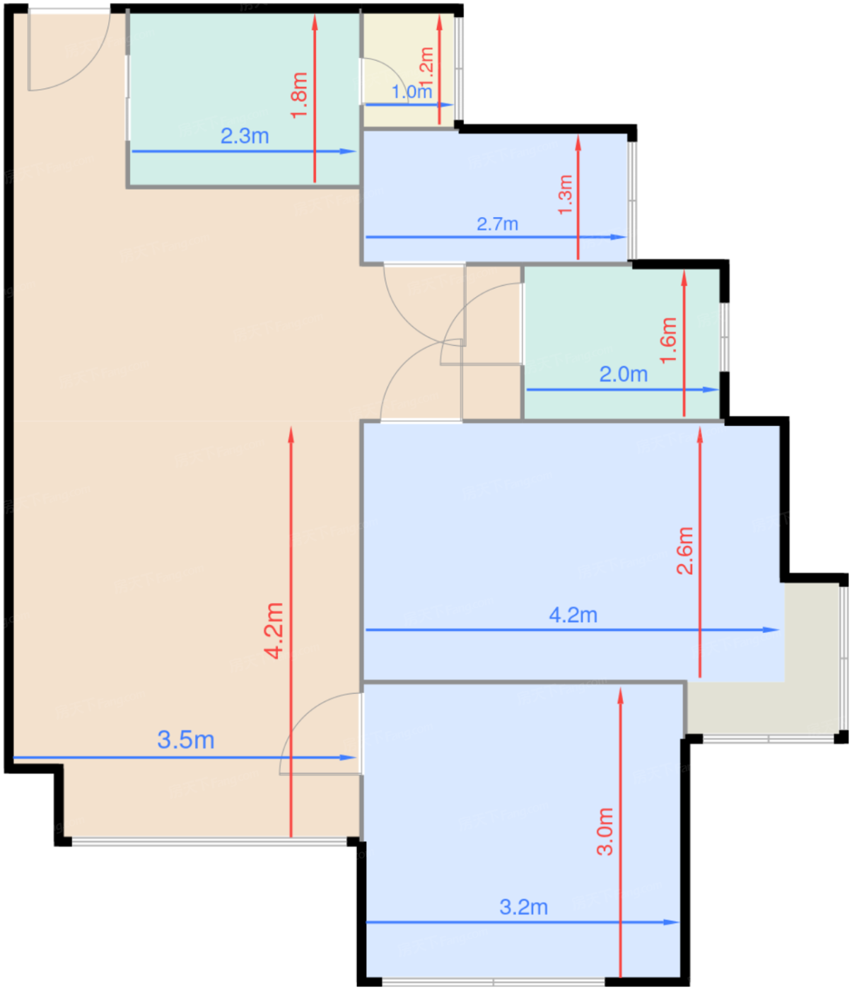 1号楼C4户型标准层