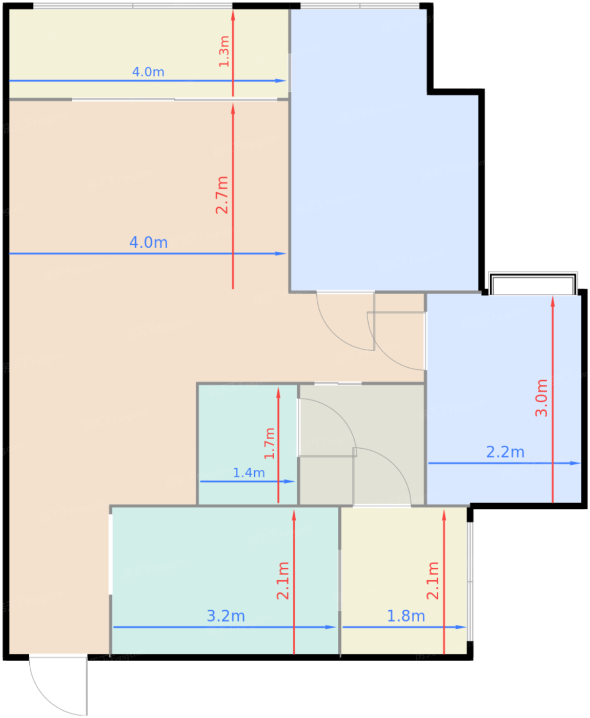 1号楼C1户型标准层