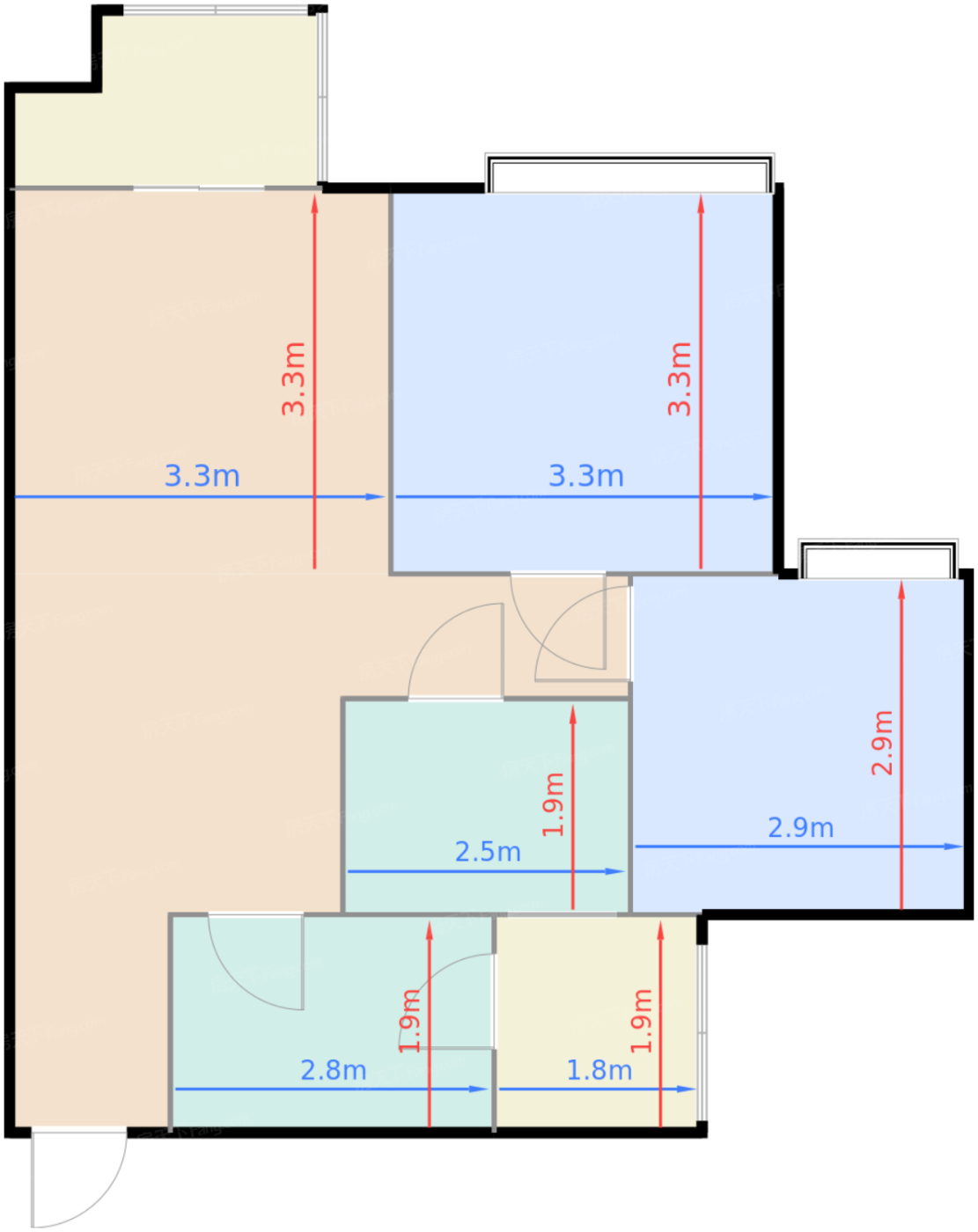1号楼C5户型标准层