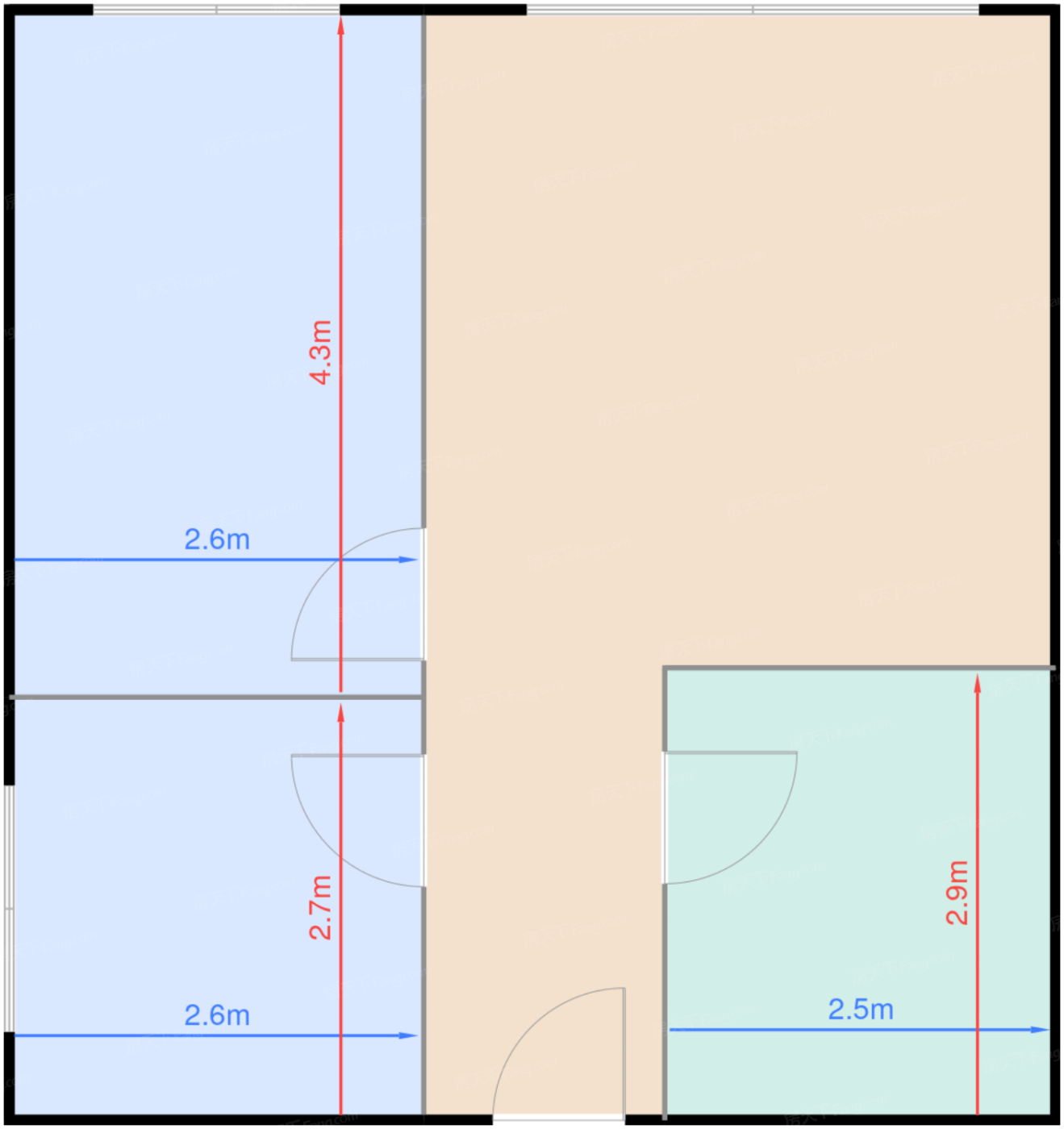 一期1号楼标准层D户型