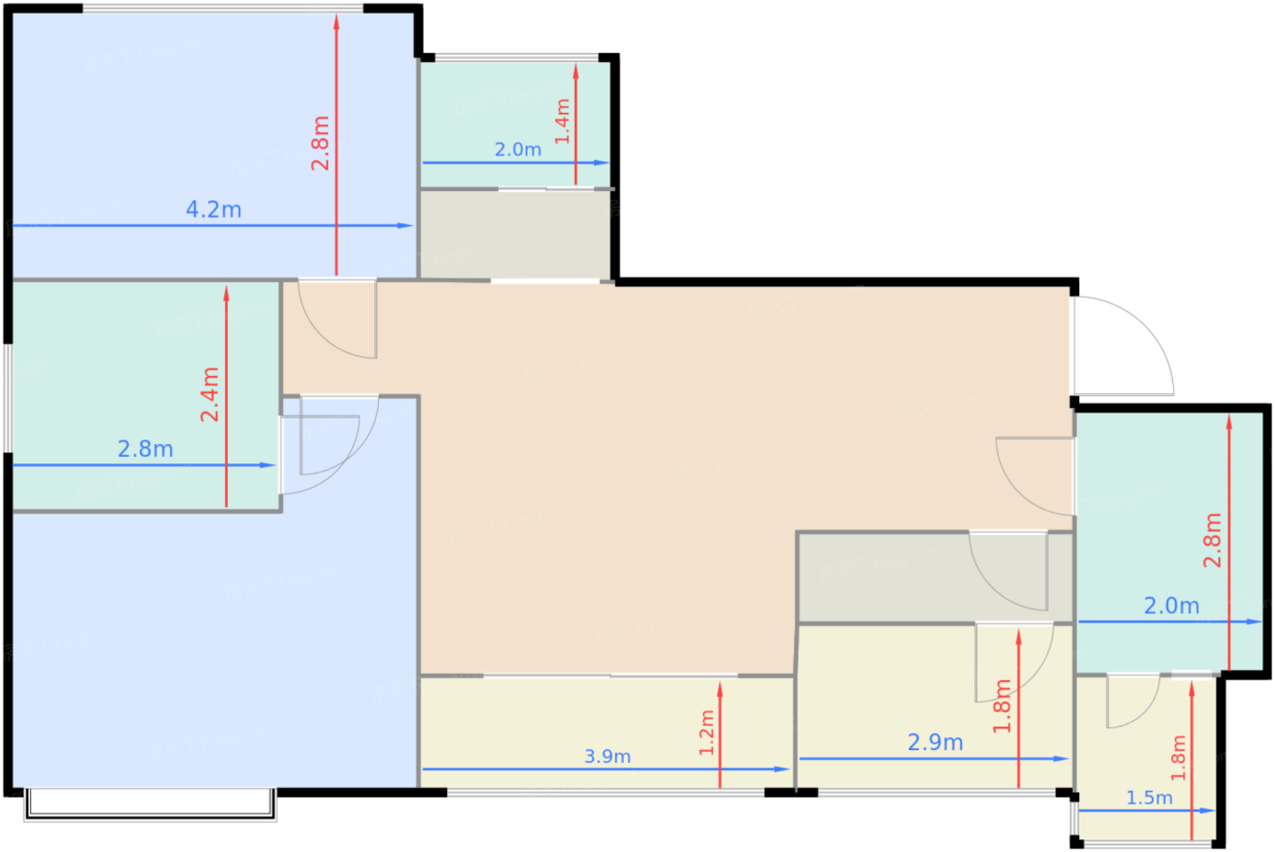 1期1栋、5栋标准层A3户型