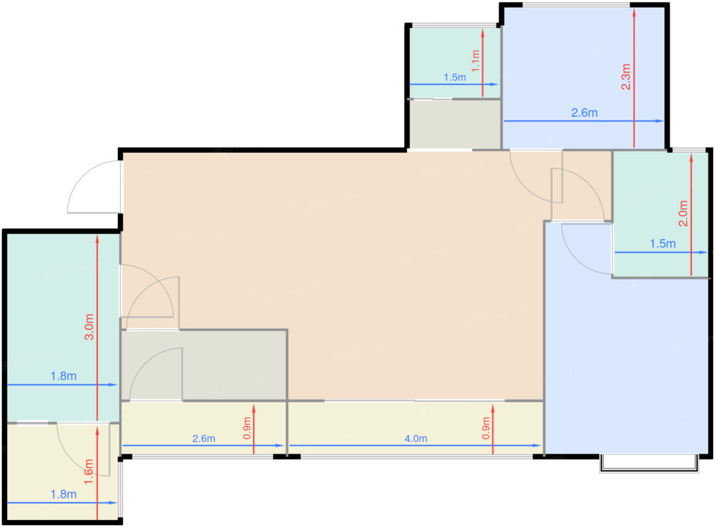 1期1栋、5栋标准层B3户型