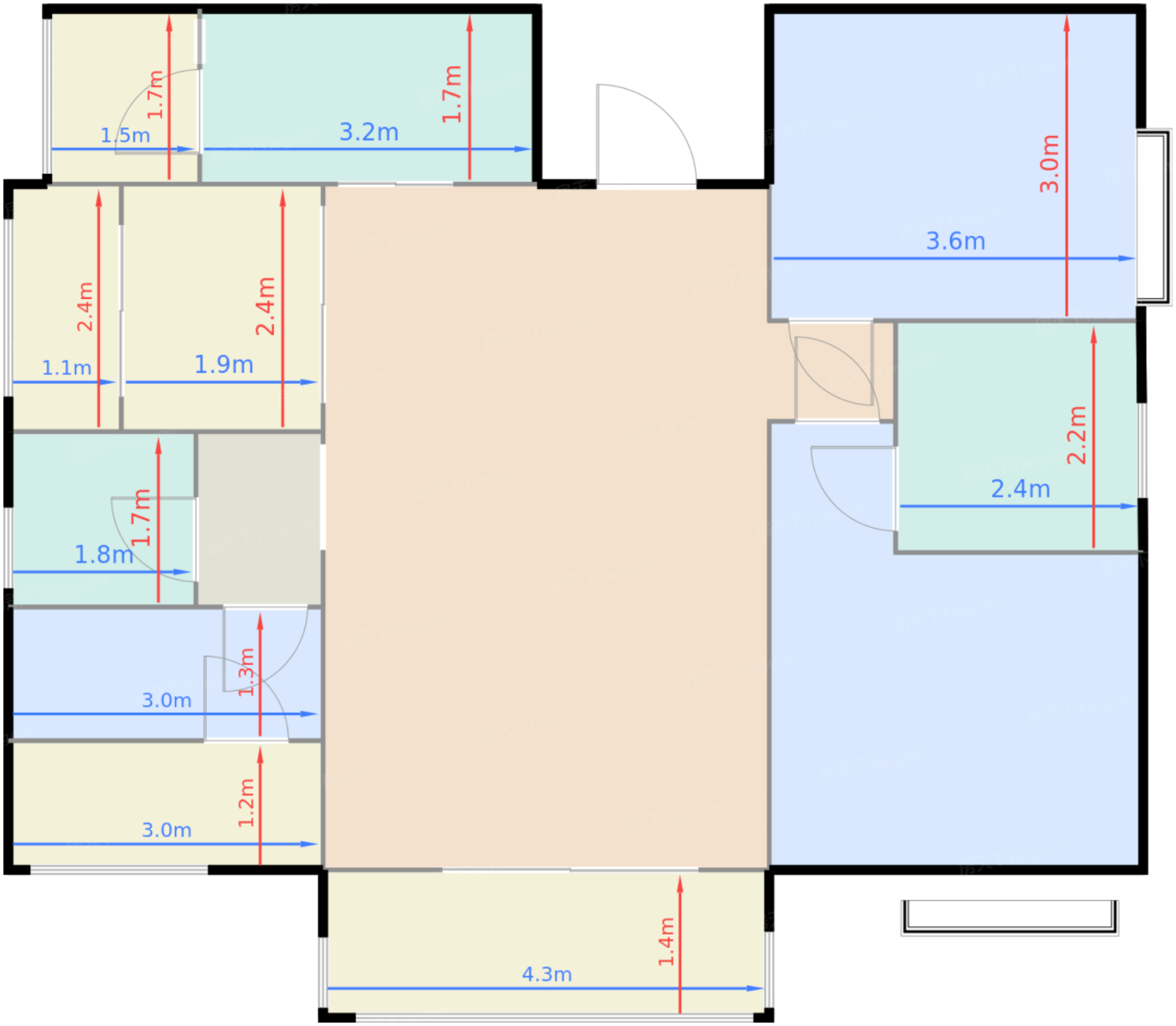 1期1栋、5栋标准层B4户型
