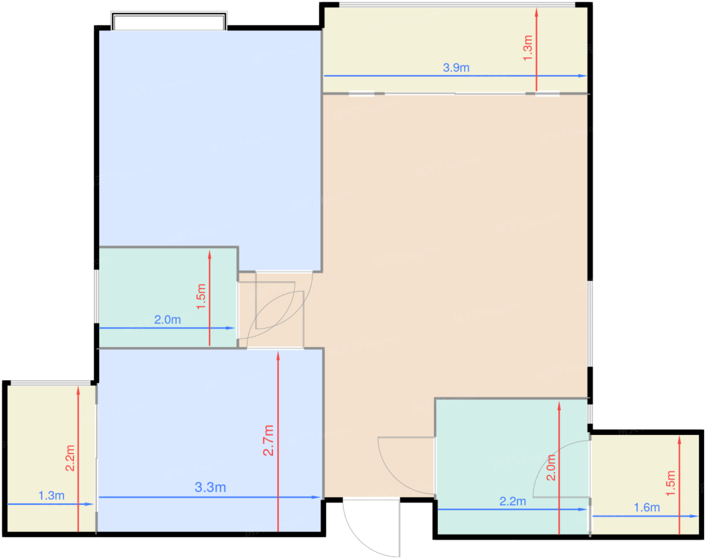 1期1栋、5栋标准层A1户型