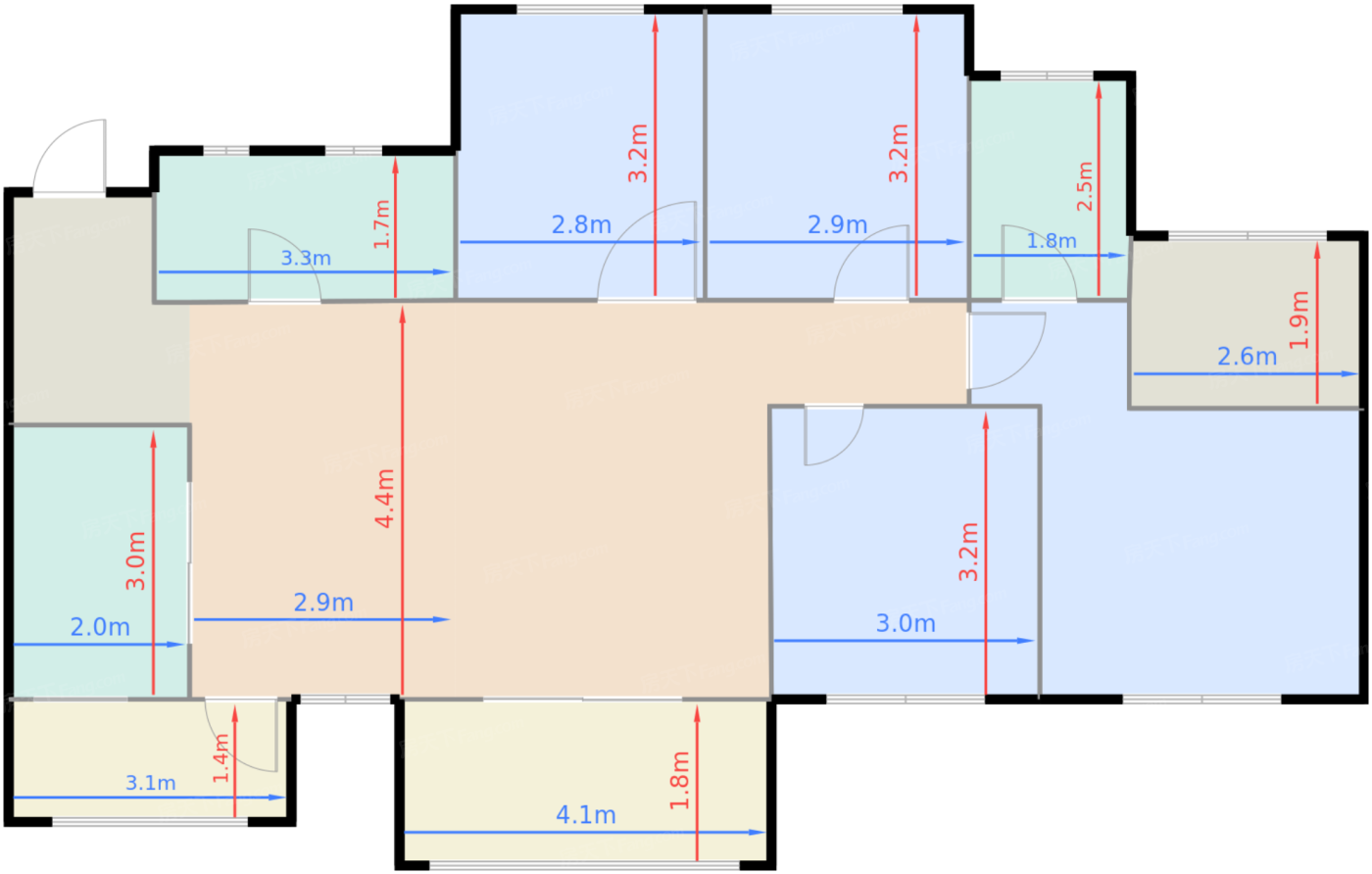 19-21号楼B2户型标准层