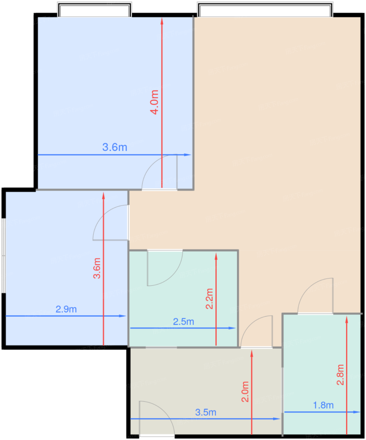 二、三期1-6号楼标准层B1户型