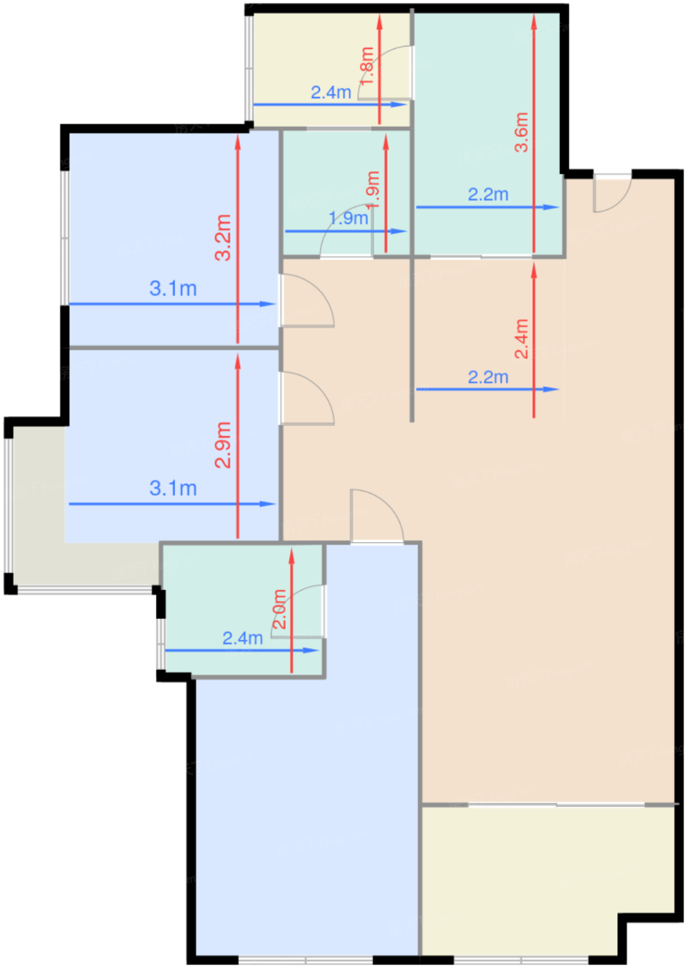 81/82栋1单元B3、2单元B4户型
