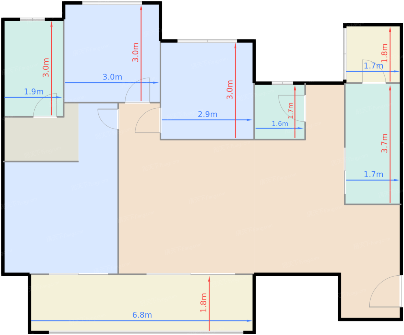 81/82栋1单元B2、2单元B5户型