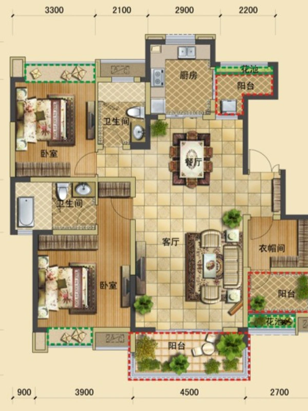 一期小高层8-11栋标准层A户型