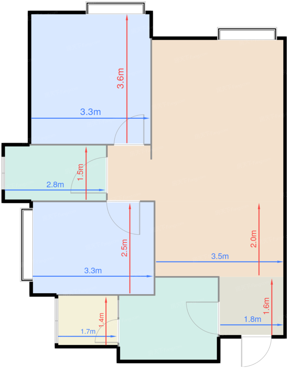 2#、5#标准层A1户型