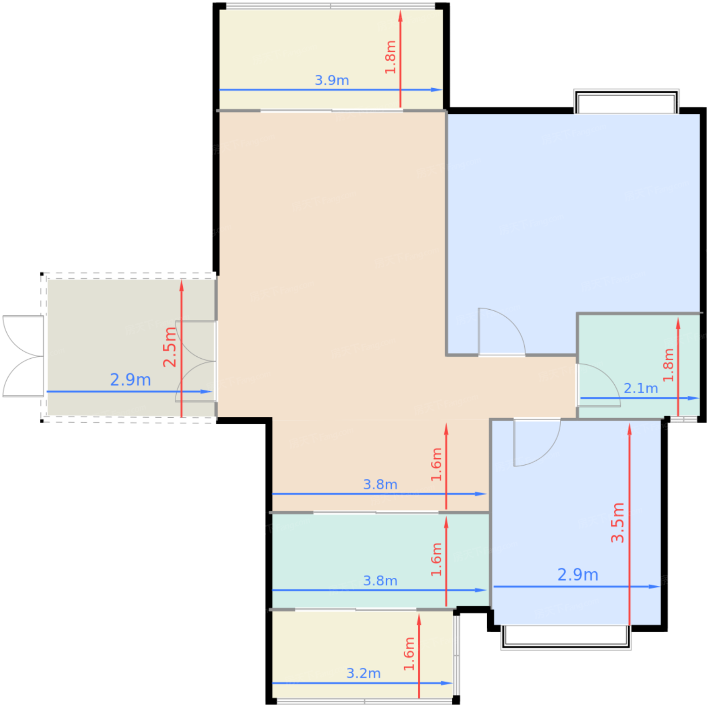 一期小高层8-11栋标准层E户型（售罄）