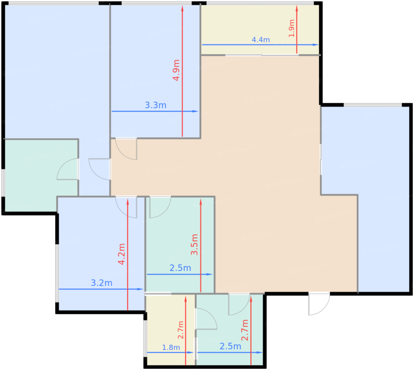 3、4、7号楼F3户型标准层