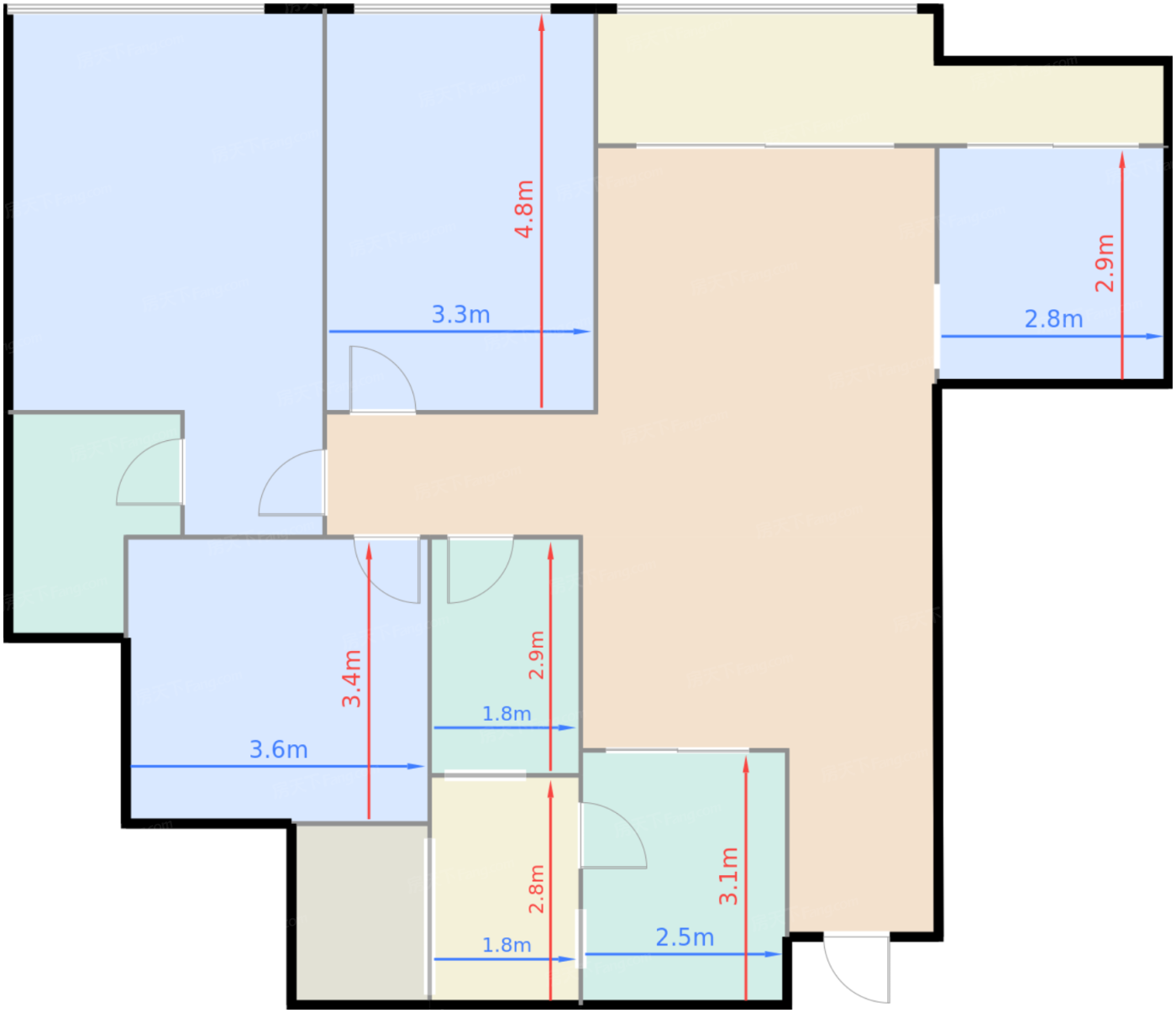 3、4、7号楼D3户型标准层