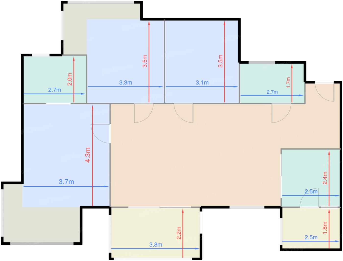 锦玥3#C2户型标准层