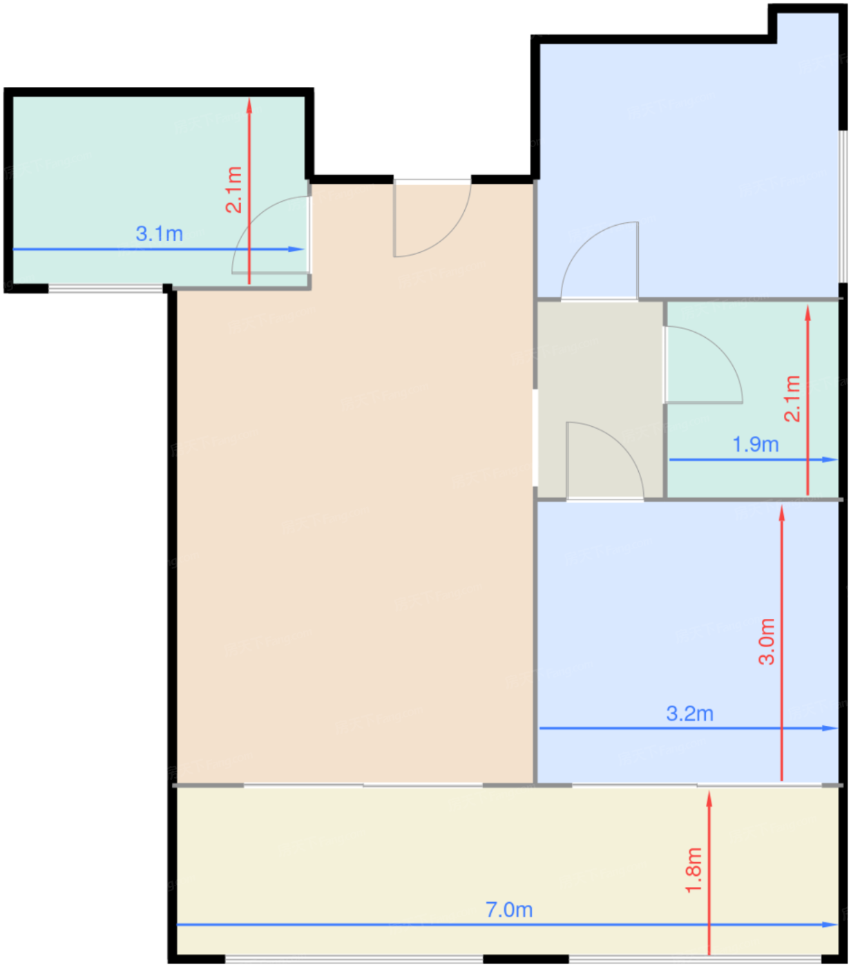 6号楼E1户型标准层