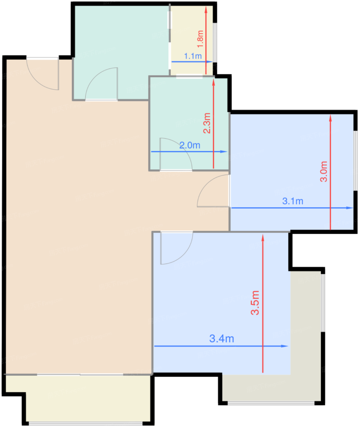 锦玥2#B1户型标准层