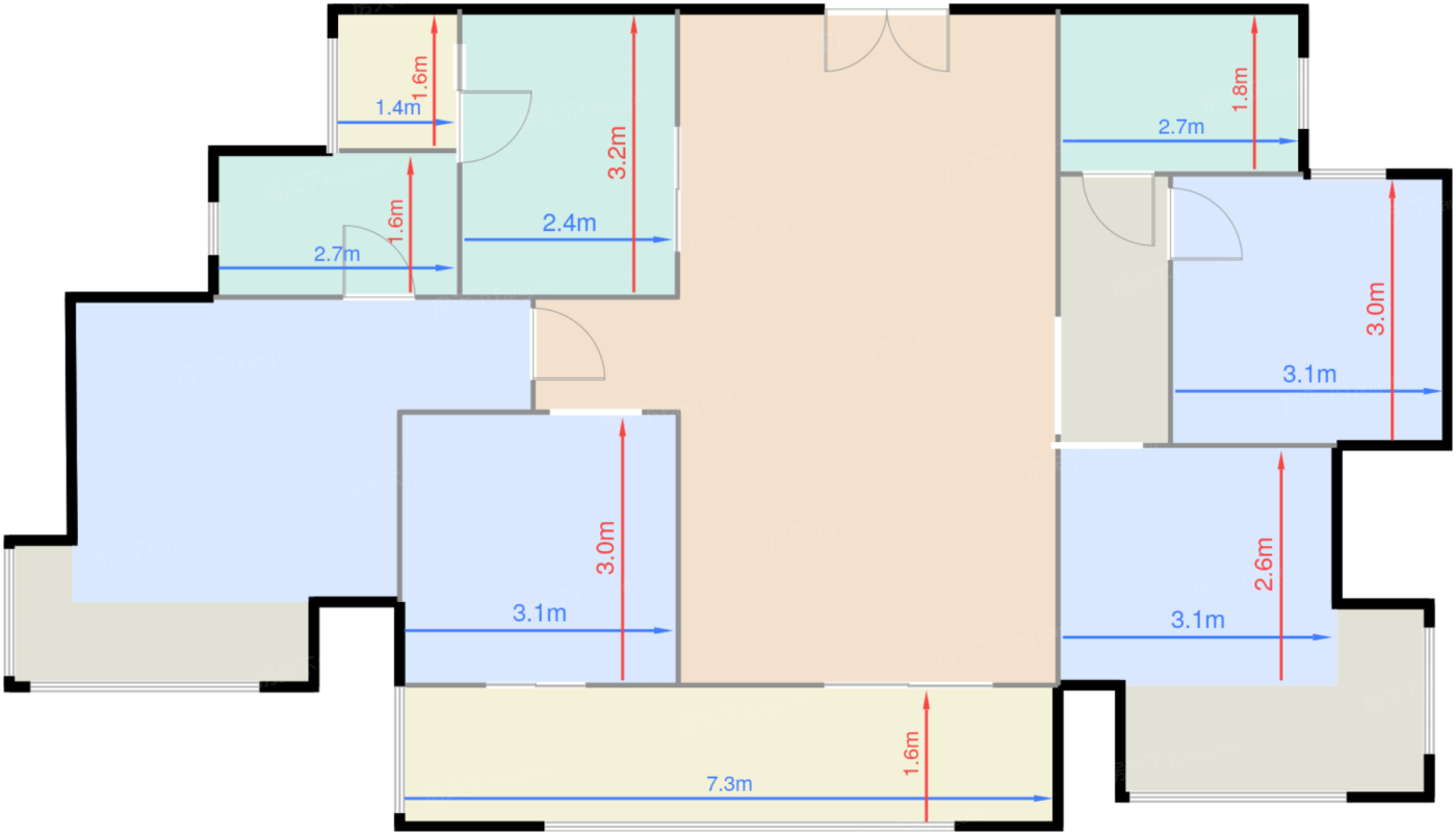 4#锦玥C1户型标准层