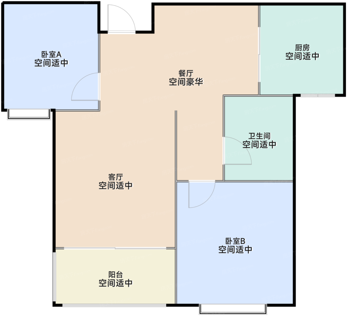 璟园29栋/32栋标准层80㎡户型