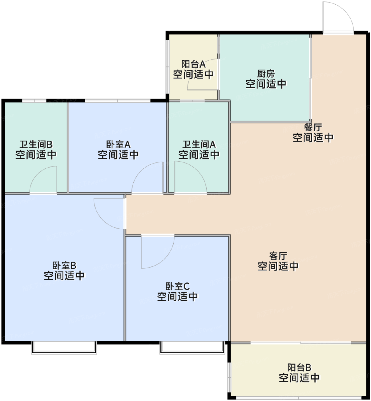 璟园26栋/27栋标准层95㎡户型