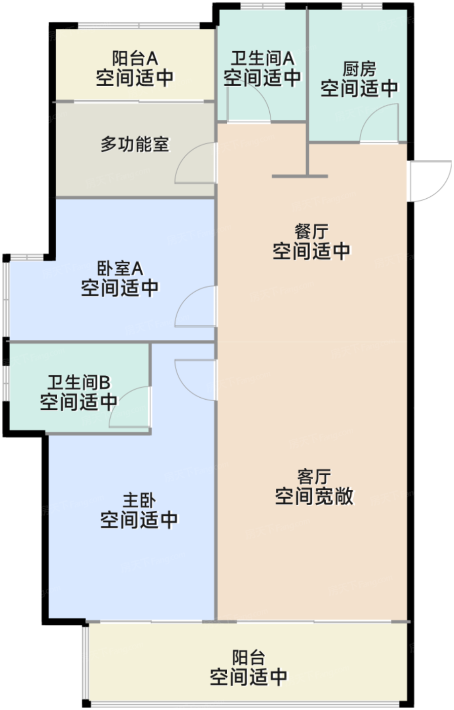 A户型 127㎡ 3房2厅2卫