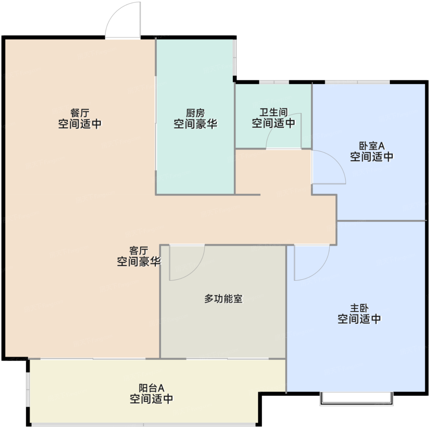 (A2)B户型107㎡3房2厅1卫