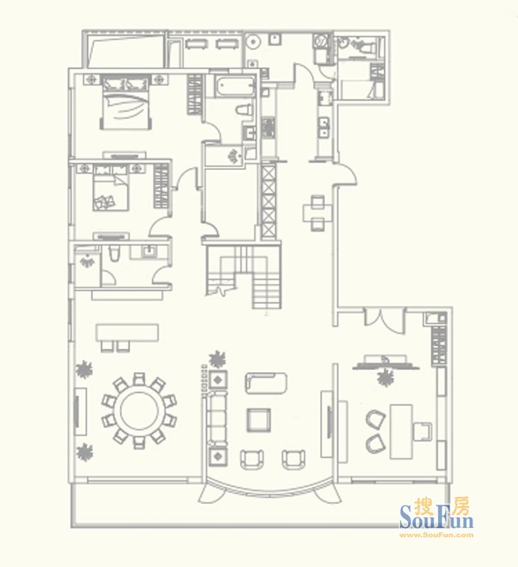 2座1801单元复式（下）户型