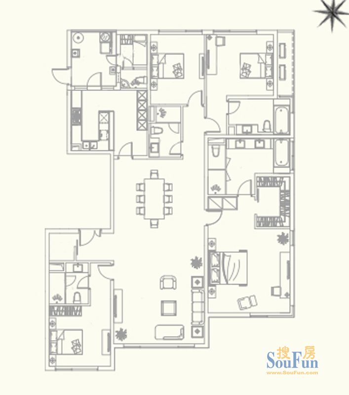 3座01单元2-21层户型