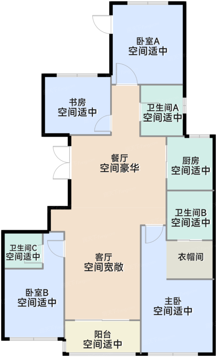 182.34平四室两厅三卫（左）