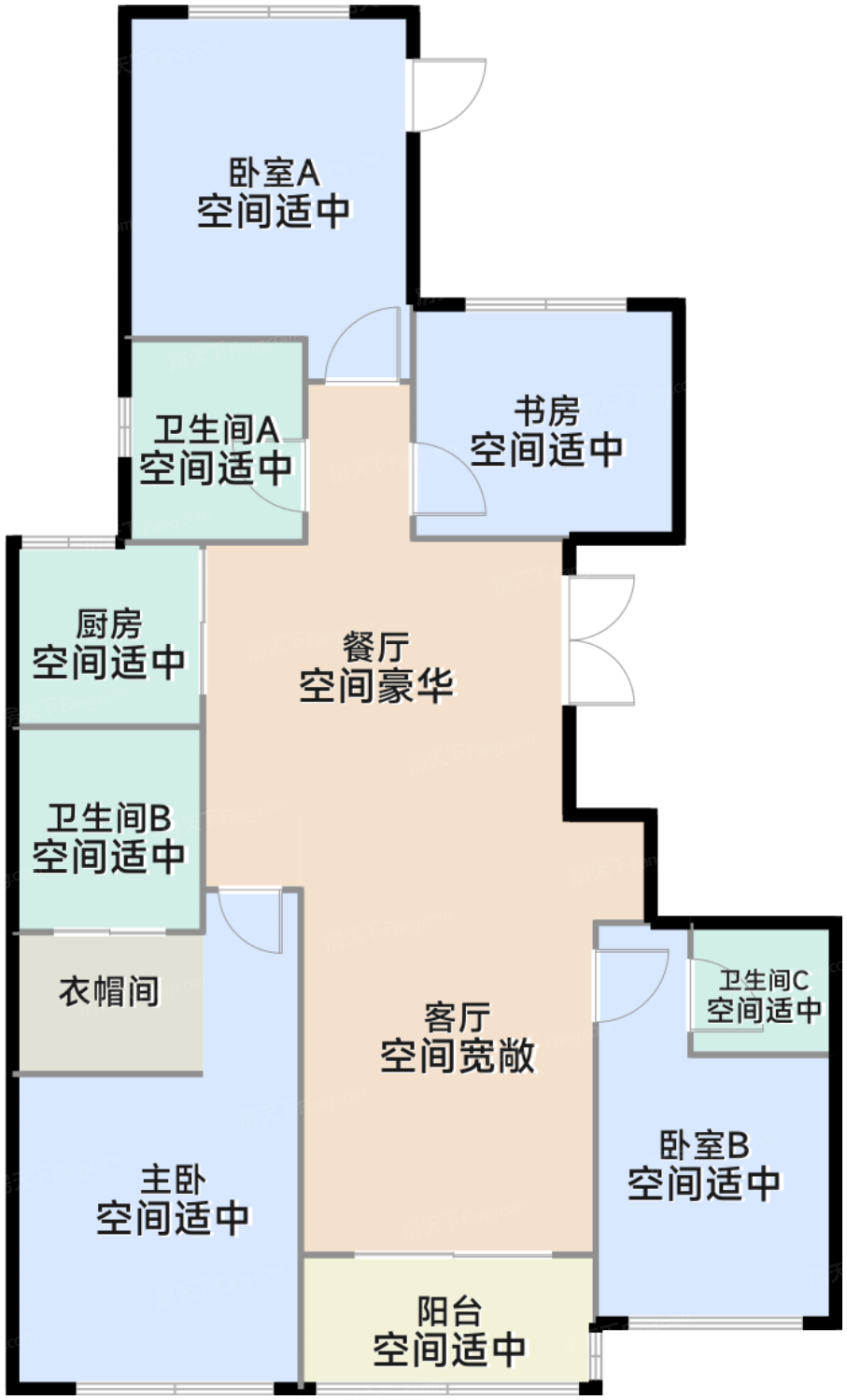 182.34平四室两厅三卫（右）