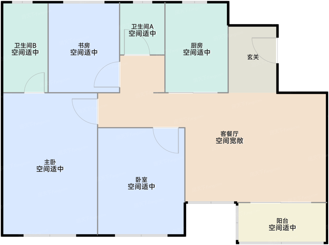 98㎡户型示意图