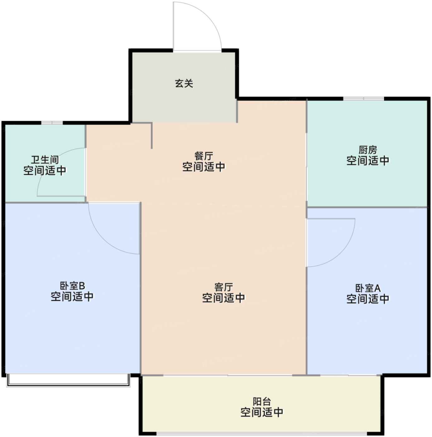 五期四批次77㎡户型