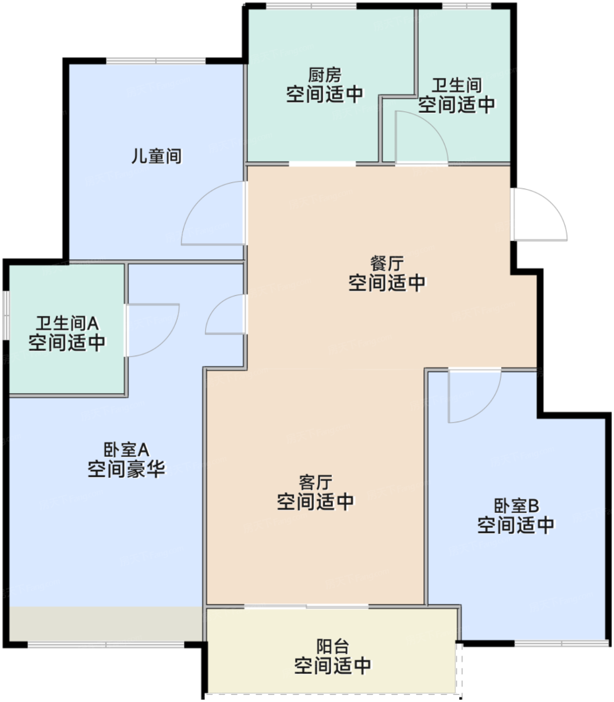 95㎡户型平面图