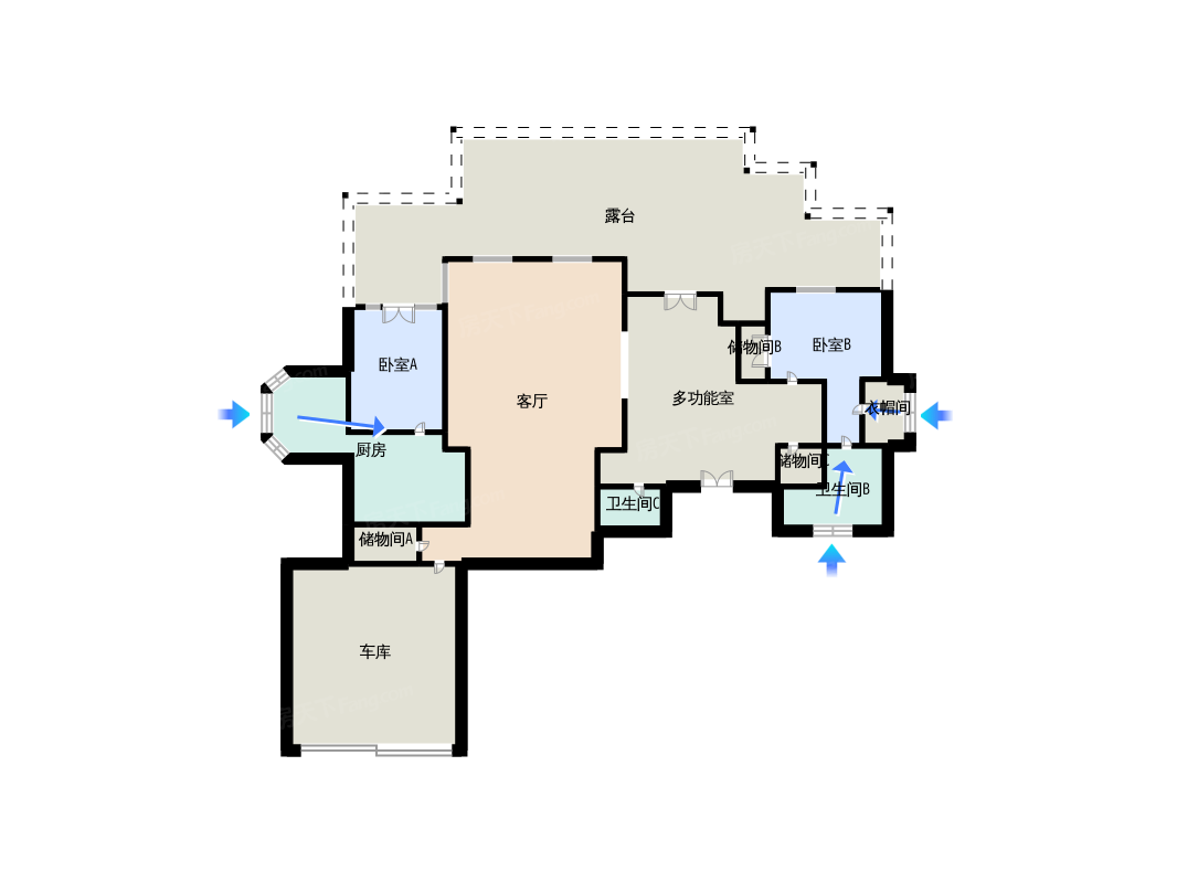 C1-1、2户型一层平面图