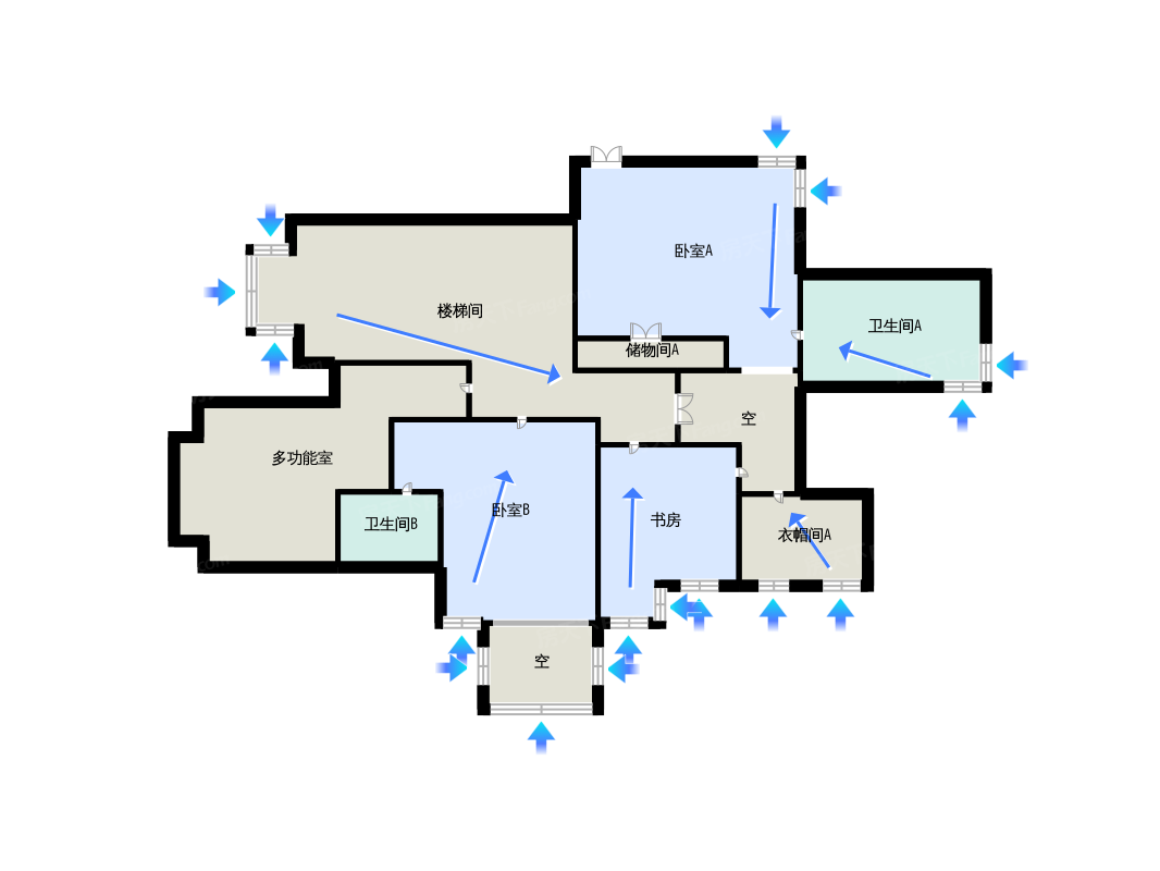 D2-2户型二层平面图