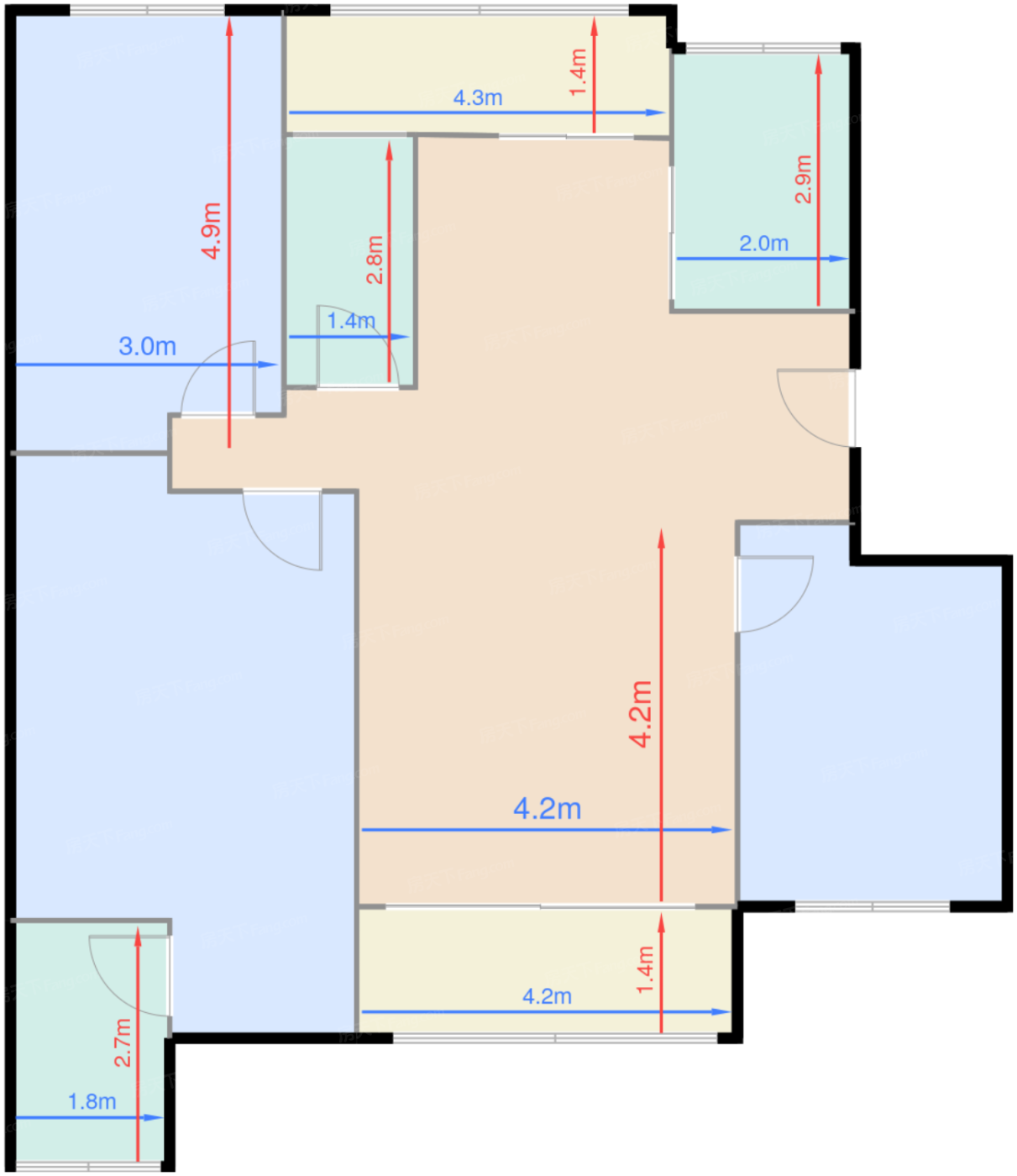 H户型（23# ）143.84㎡三房两厅两卫