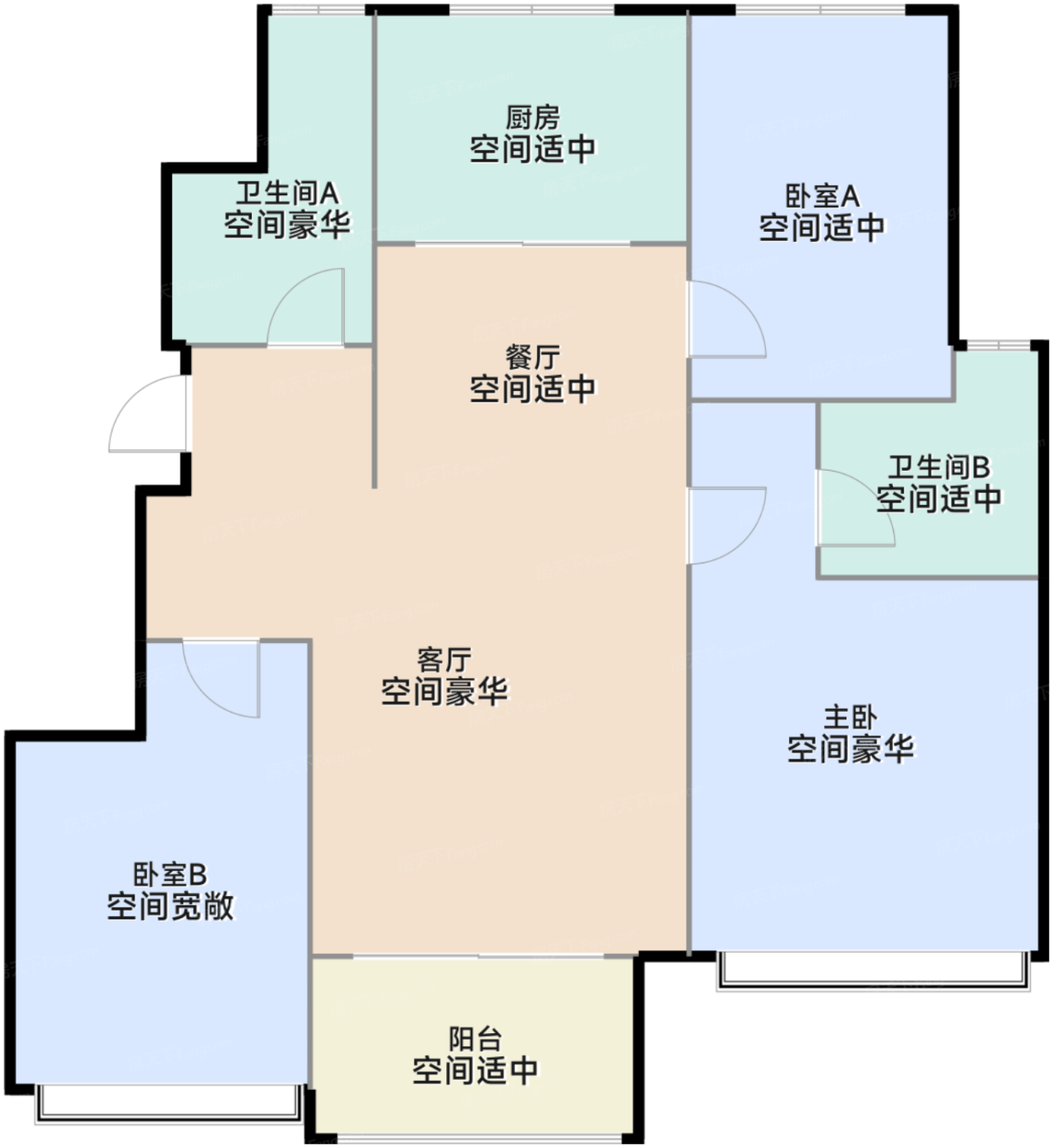 三开间朝南3房2厅2卫
