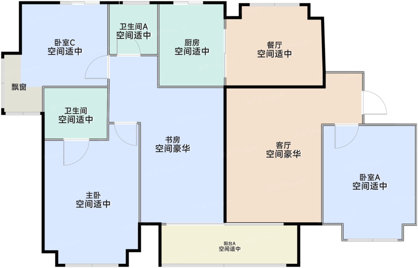 C1小高层129平四房两厅两卫