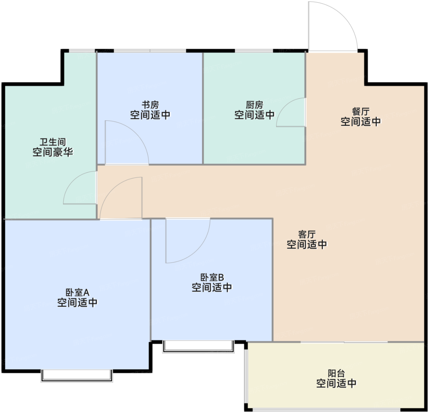 B1户型 约83平中间套