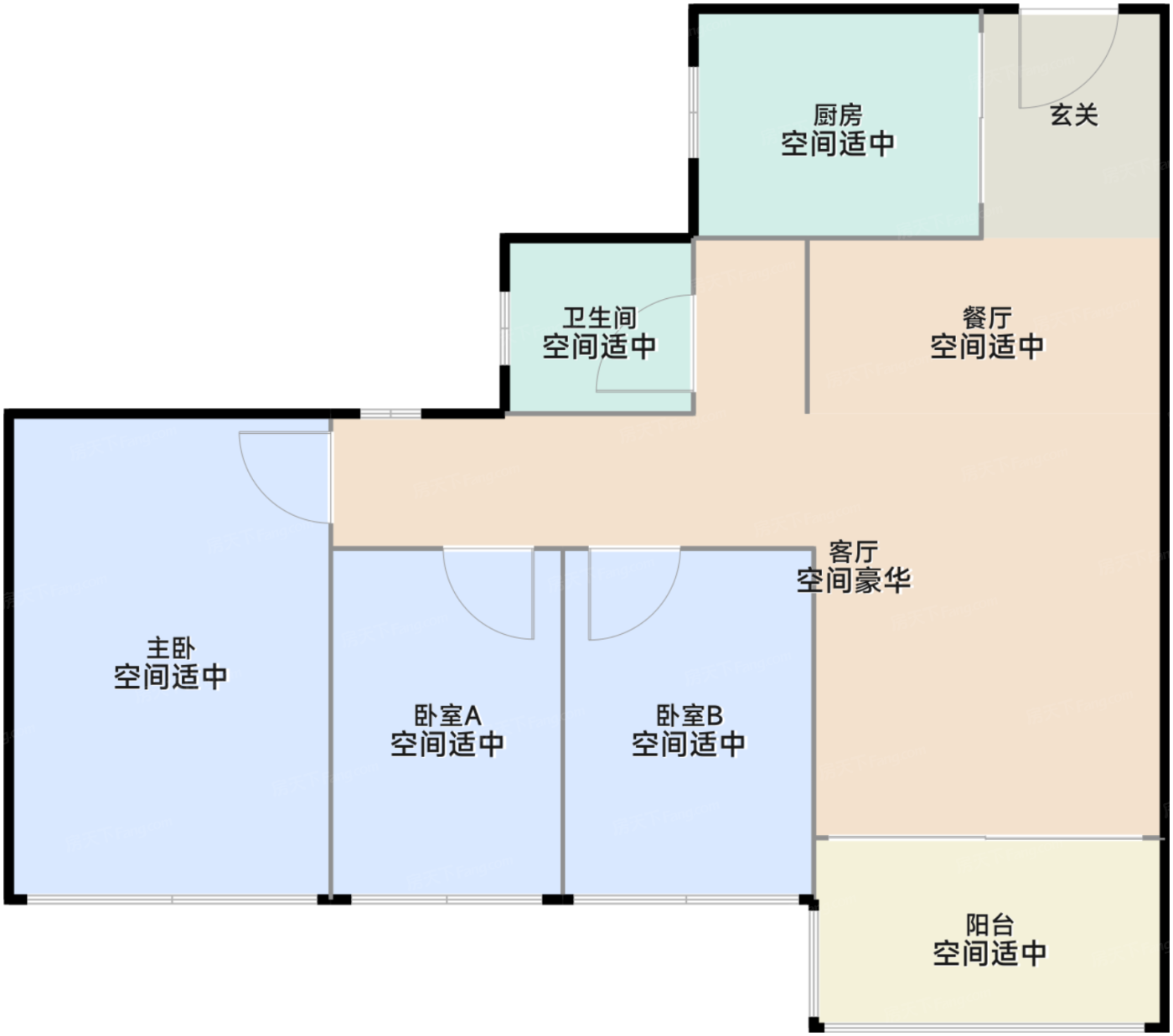 85平三室两厅一卫