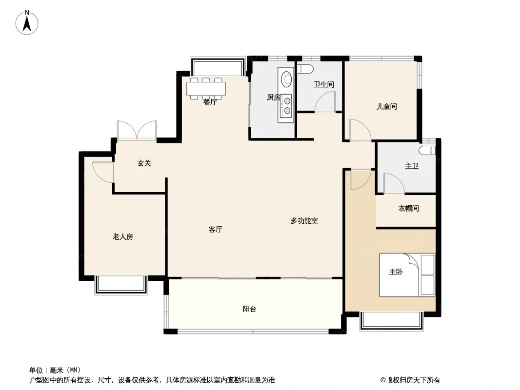 阖悦143小高层（中间户）户型