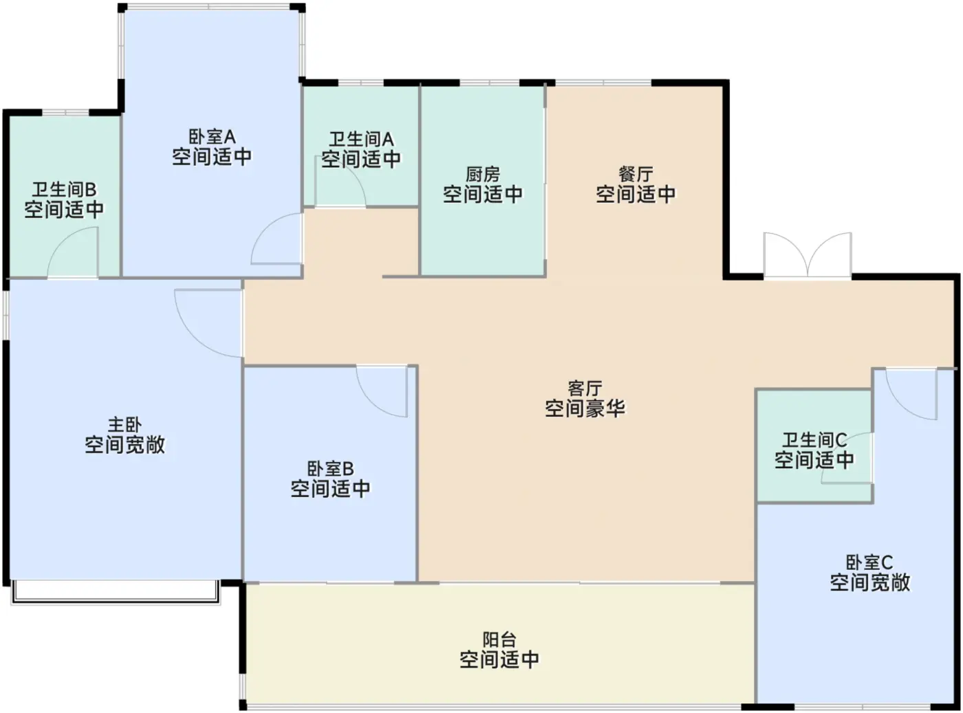 阖望168小高层（中间户）户型