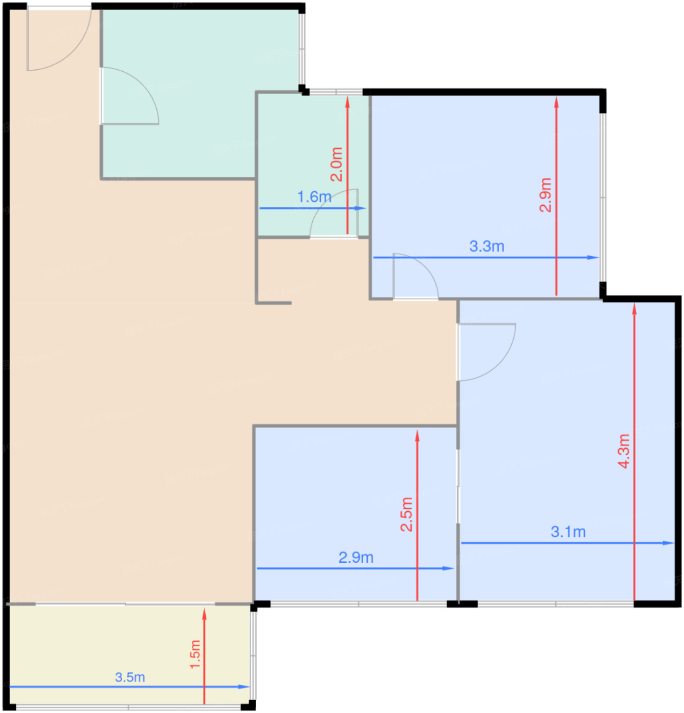 D座一单元02户型89㎡