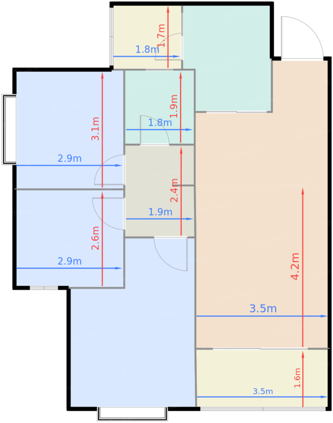 2栋1单元4号房92㎡