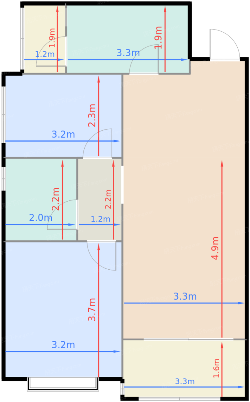 2栋2单元3号房80㎡