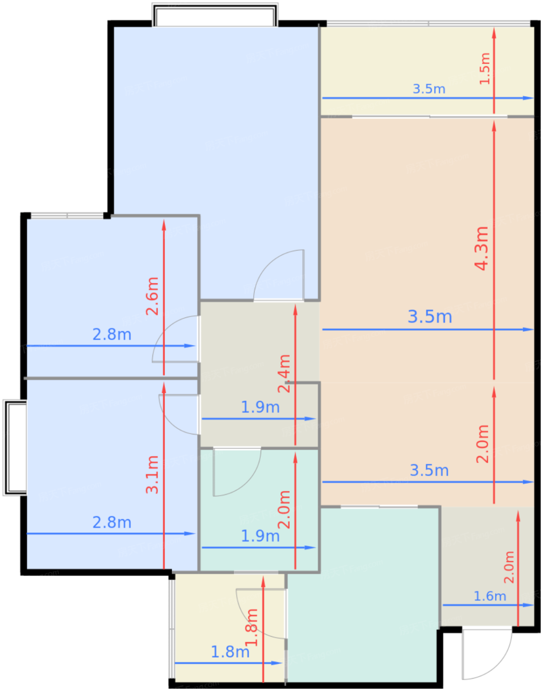 2栋2单元1号房94㎡