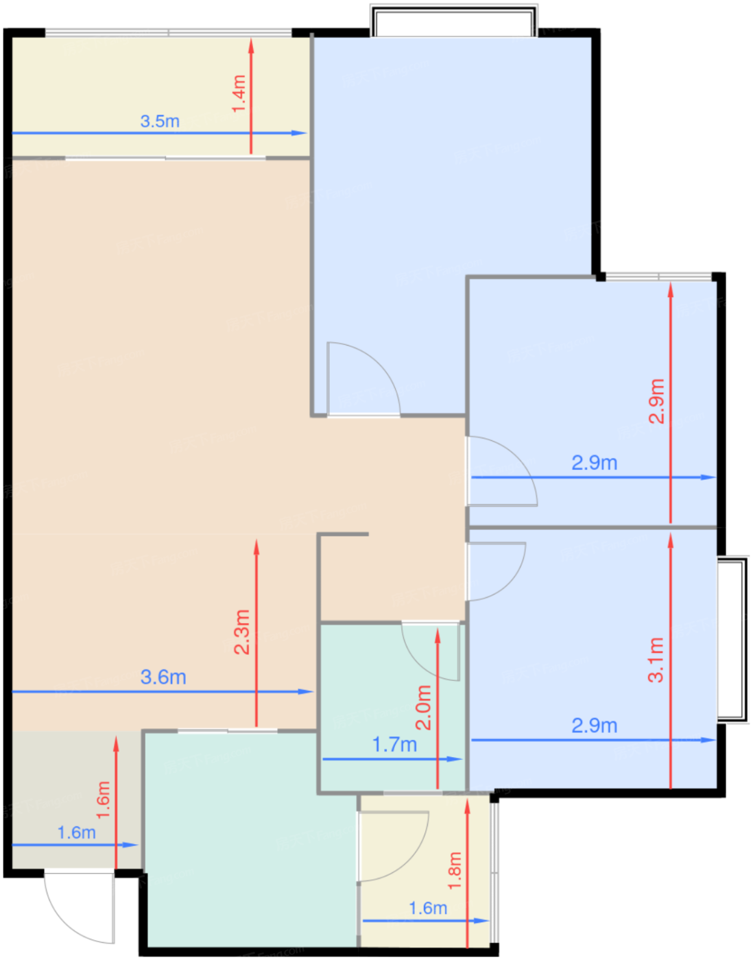 2栋1单元1号房93㎡
