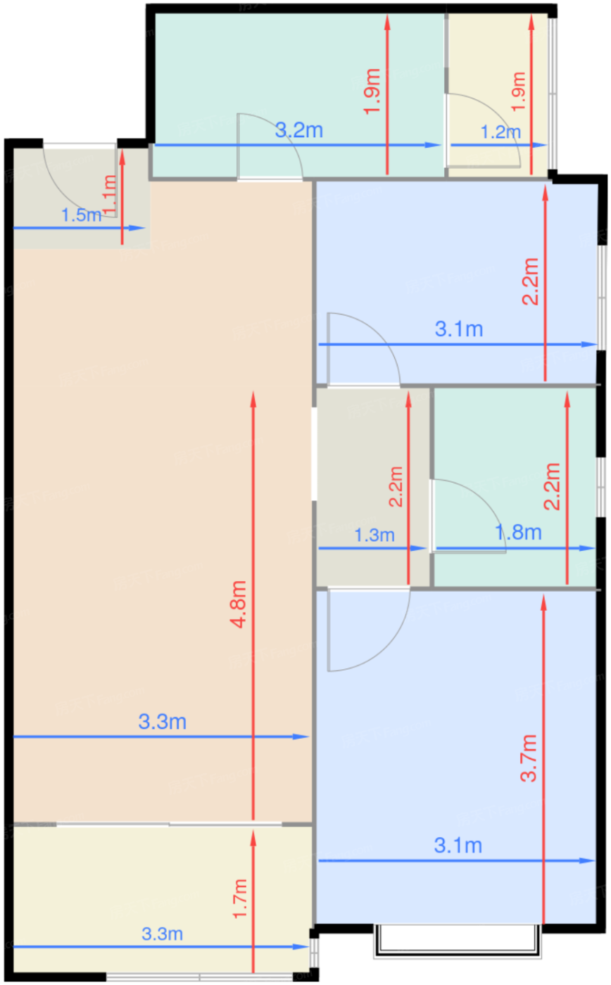 2栋1单元3号房80㎡