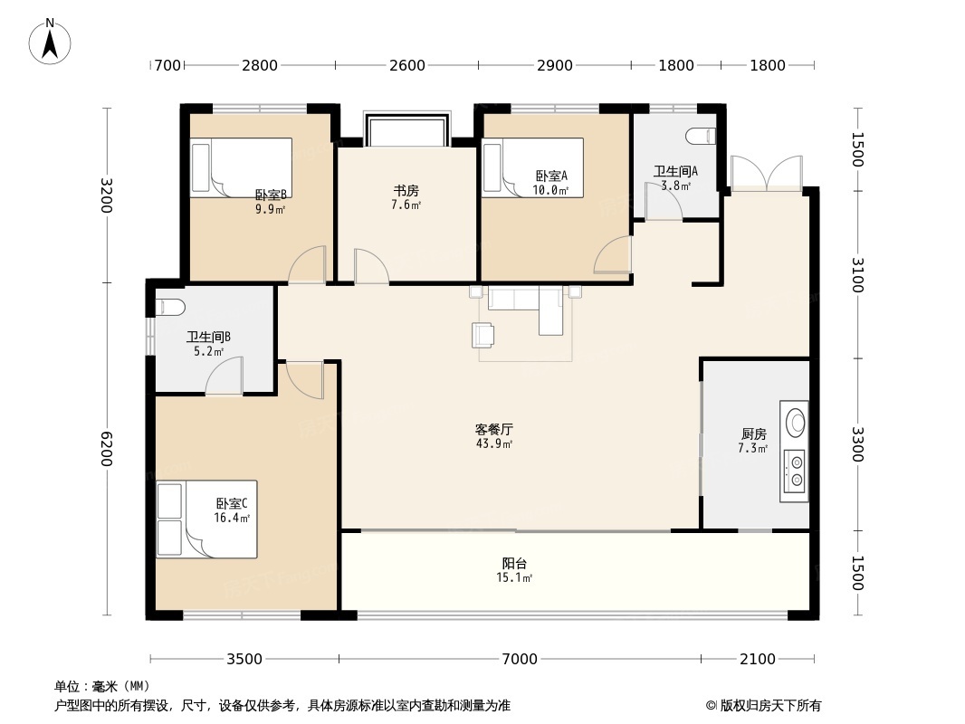 56#地块125㎡户型