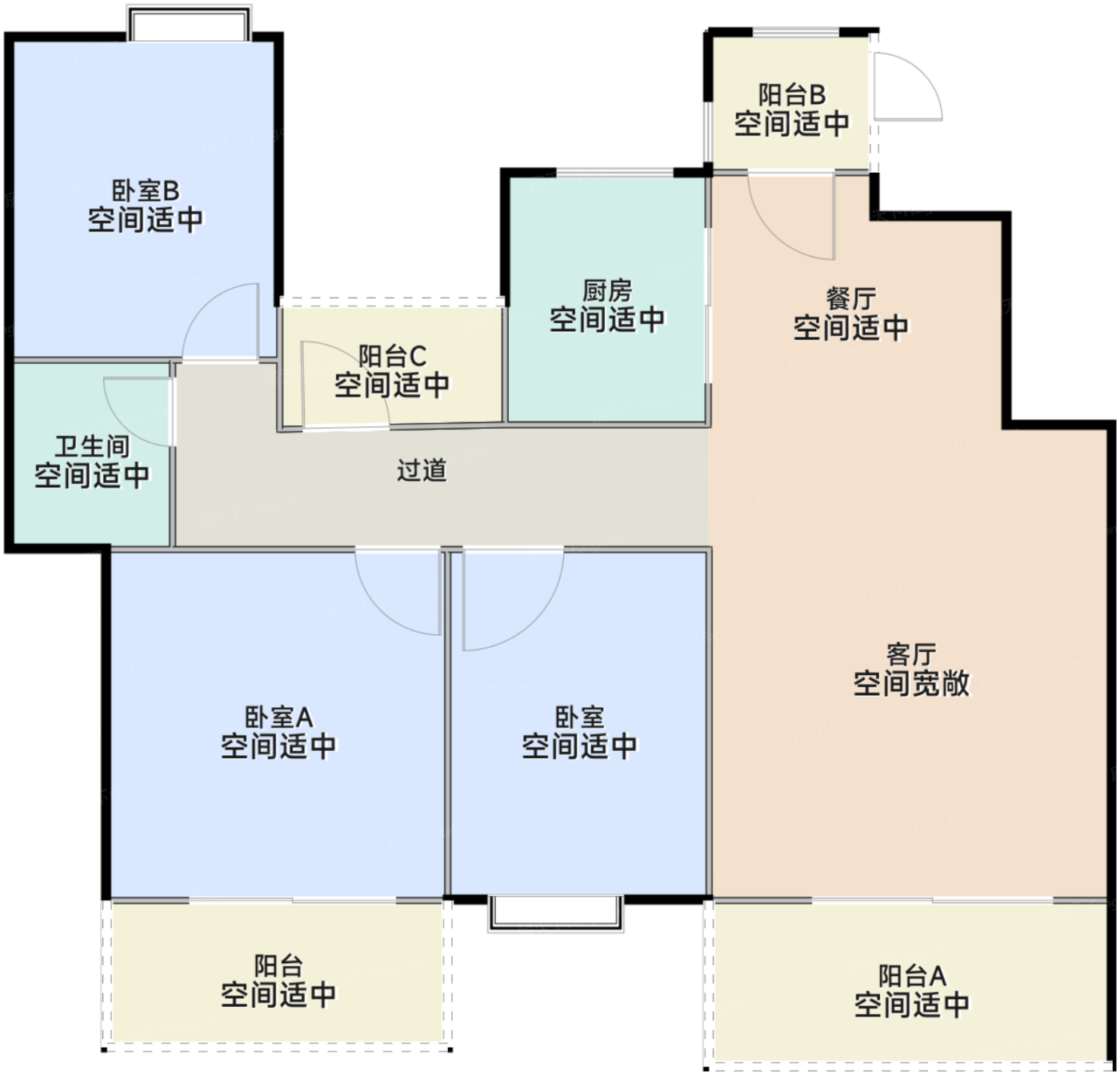 一期洋房18#标准层E5户型